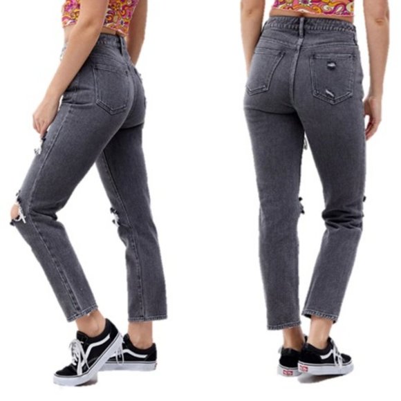 PacSun Los Angeles Faded Black Ripped Mom Jean Size 23 distressed new with tags - Picture 3 of 17